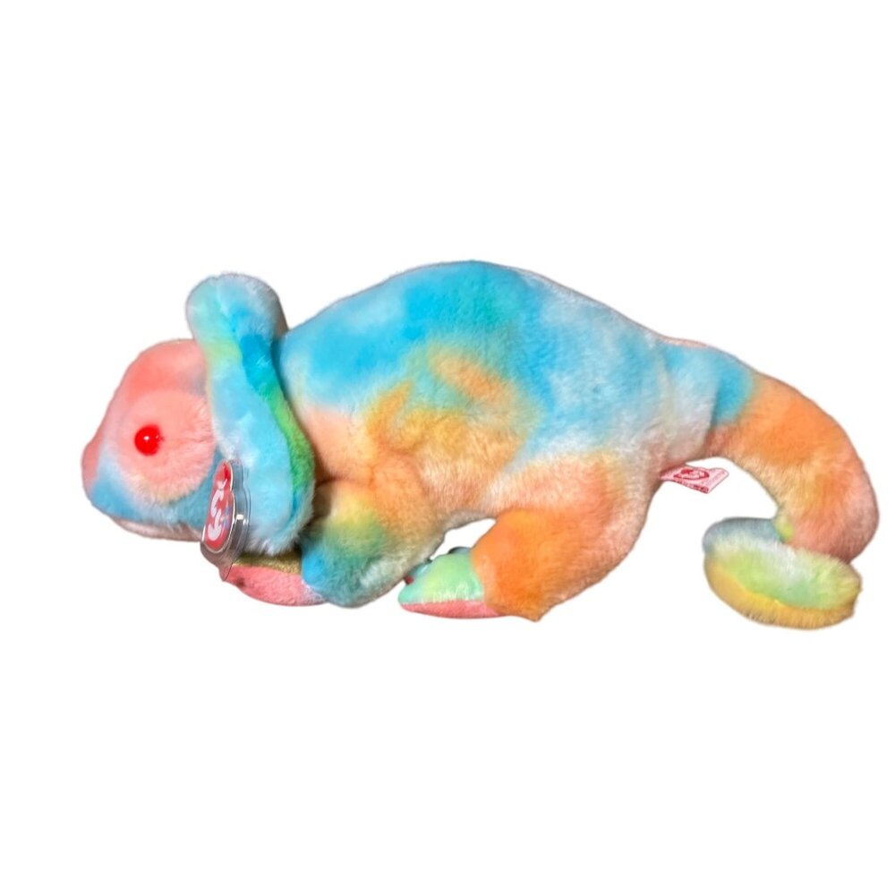 Ty Rainbow Beanie Buddy Chameleon Plush1999 Multicolor Tie-Dyed Bean Bag